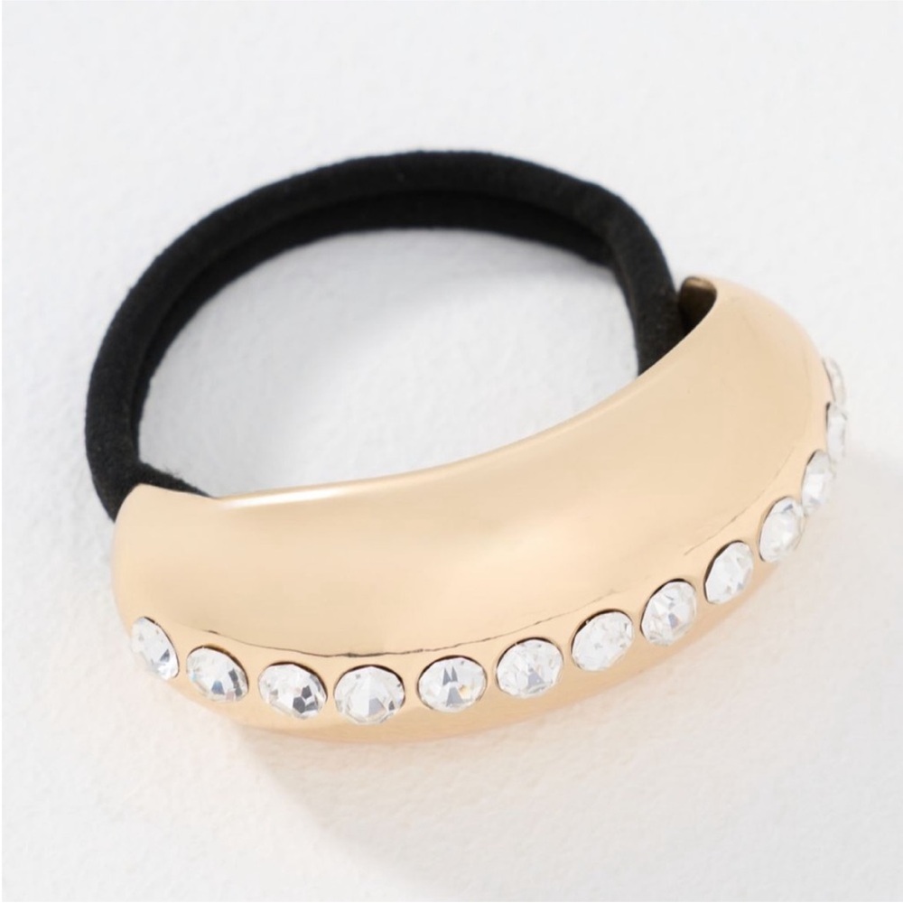 New! Anthropologie Kitsch Gold Rhinestone Metal Pony Cuff NWT